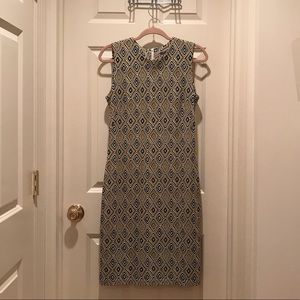 J McLaughlin sleeveless navy/olive dress, S